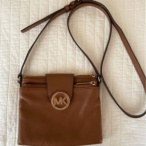 Michael Kors Brown Leather Crossbody Wallet Purse